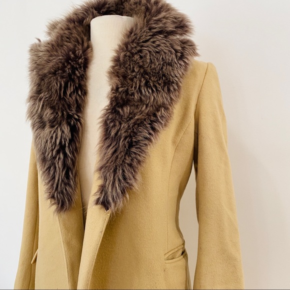 Banana Republic Wool & Cashmere Coat w/Shearling Collar - Picture 3 of 11